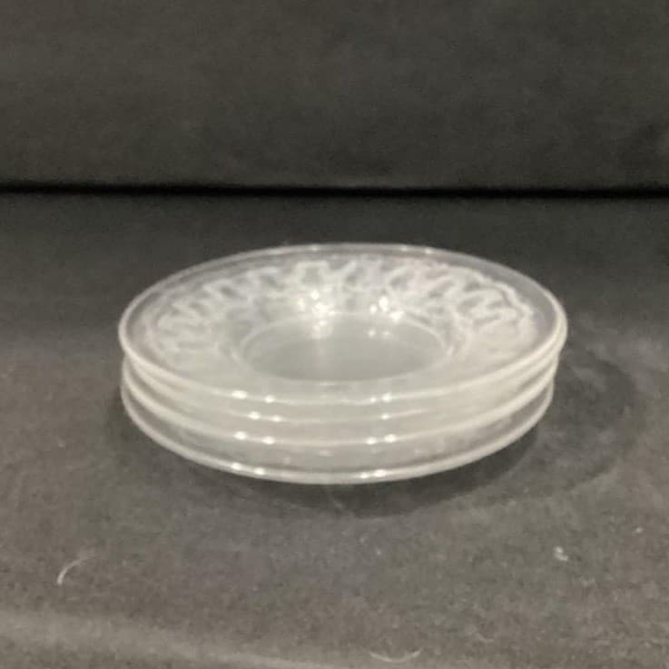 Clear Glass Bread & Butter Plates, Set of 4, Vintage Scallop Wave Rim Tableware - Thumbnail 8