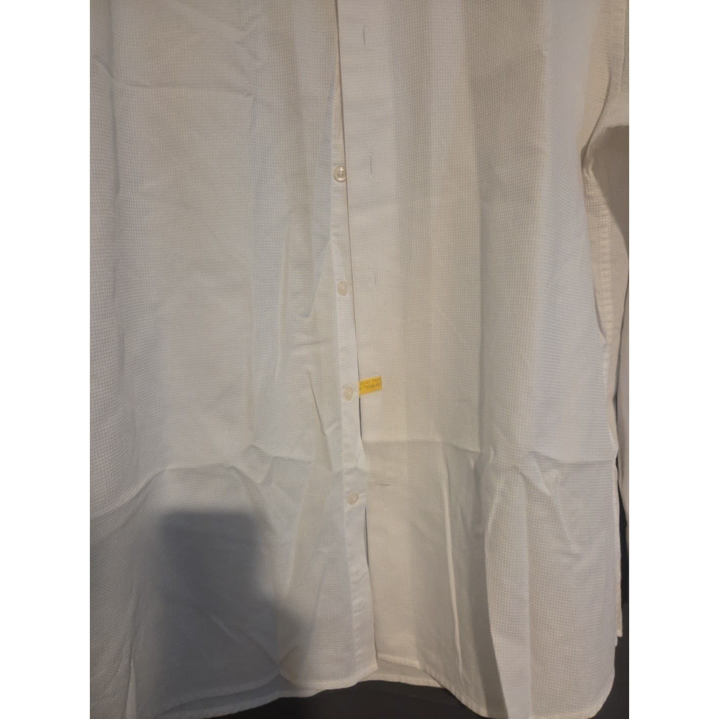 Tallia Orange White Textured Waffle Button Down Dress Shirt, Men's L 16.5 34/35 - Thumbnail 7