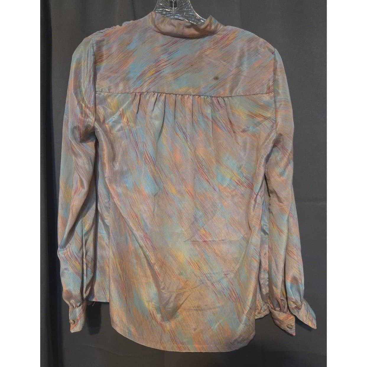 Helen Fabrikant Vintage Abstract Brushstroke Blouse, Multi Color Button Front - Thumbnail 4