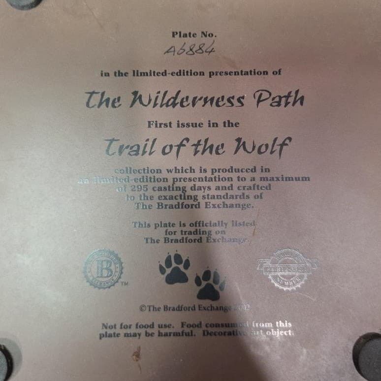 Bradford Exchange The Wilderness Path Wall Plaque, Trail Of The Wolf Collection - Thumbnail 4