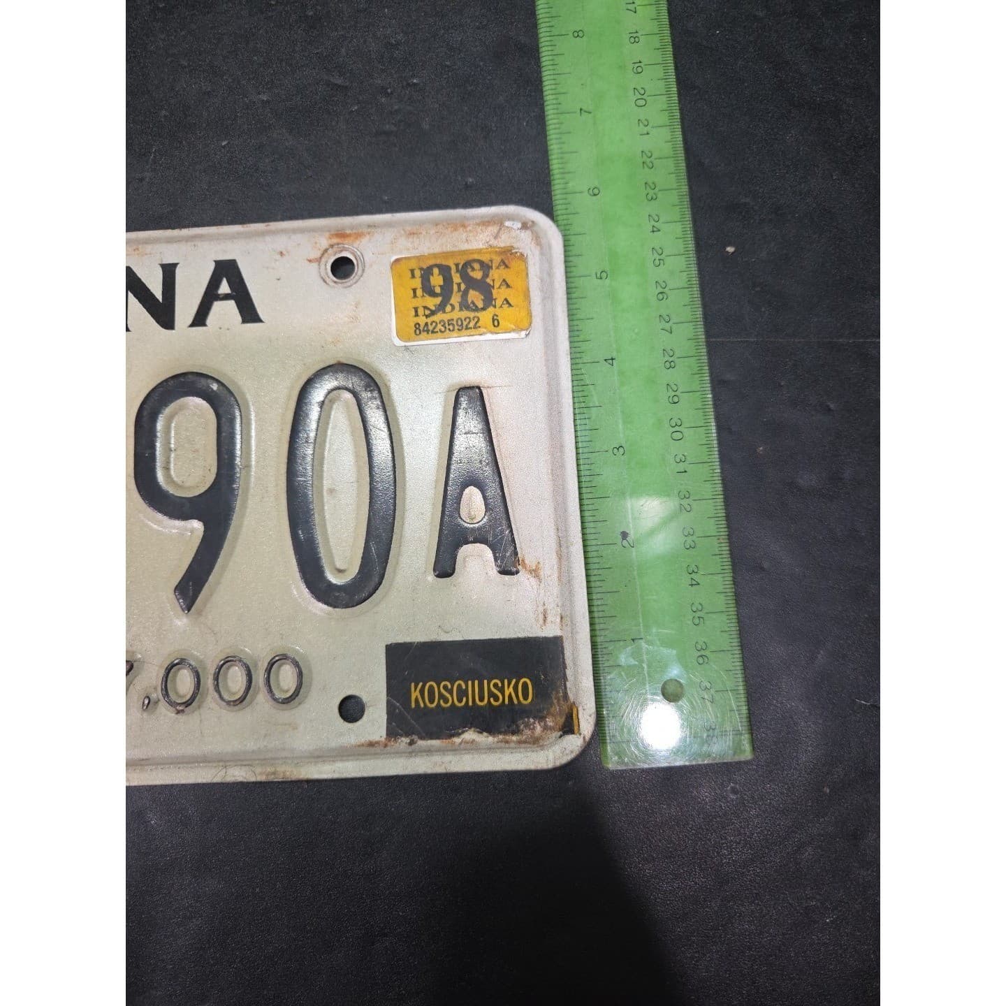 Indiana Truck License Plate 713790A, Kosciusko County, 7000 lb Tag, Vintage 1998 - Thumbnail 5