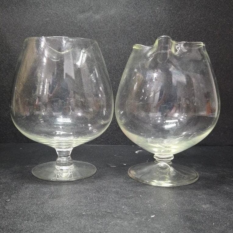 Cognac Large Clear Glasses, Set of 2, Pour Spout, Brandy Snifters, Barware - Thumbnail 8