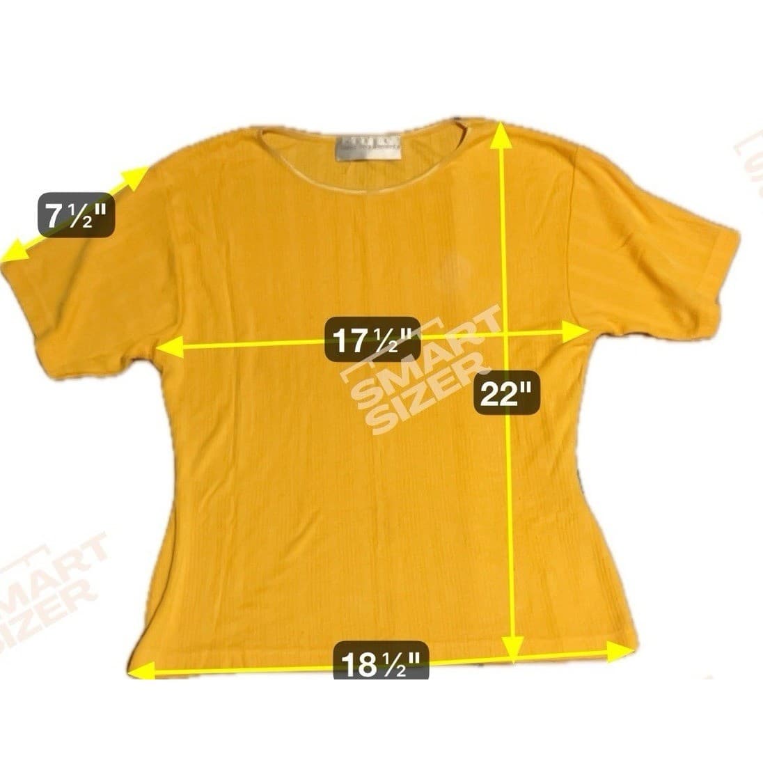 Basic Requirements Mustard Yellow Ribbed Short Sleeve Top, Women's Crew Neck - Thumbnail 2