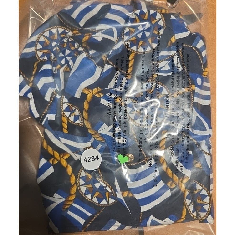Kasper A.S.L. Blue Nautical Flag Compass Print Button Front, Woman's Size 4 Top - Thumbnail 8