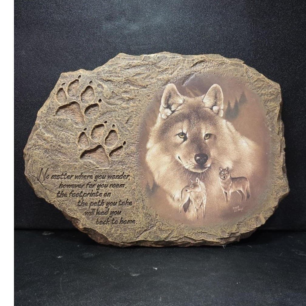 Bradford Exchange The Wilderness Path Wall Plaque, Trail Of The Wolf Collection - Thumbnail 2