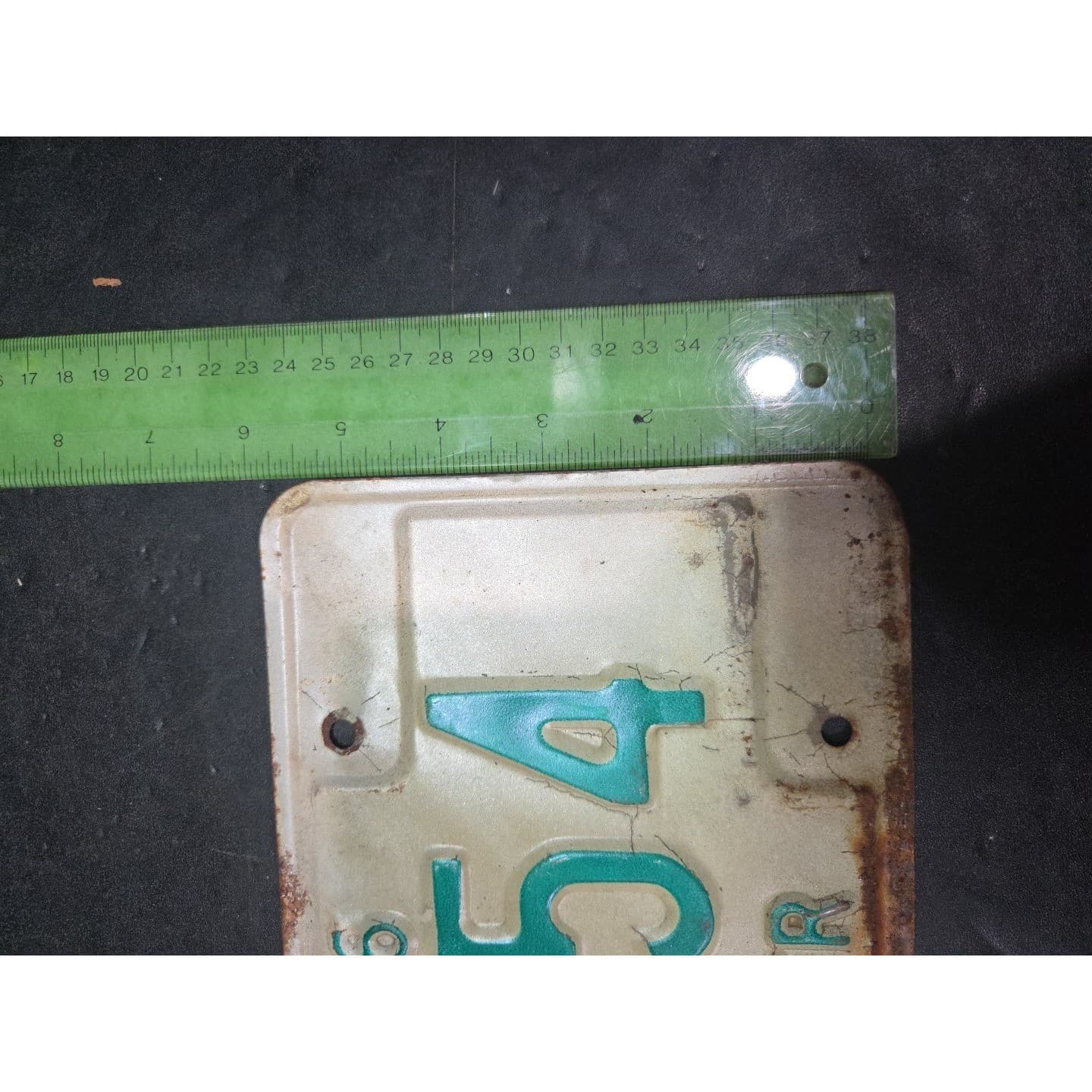 Indiana Semi Trailer License Plate 60954, Vintage Green White IND-86 - Thumbnail 5