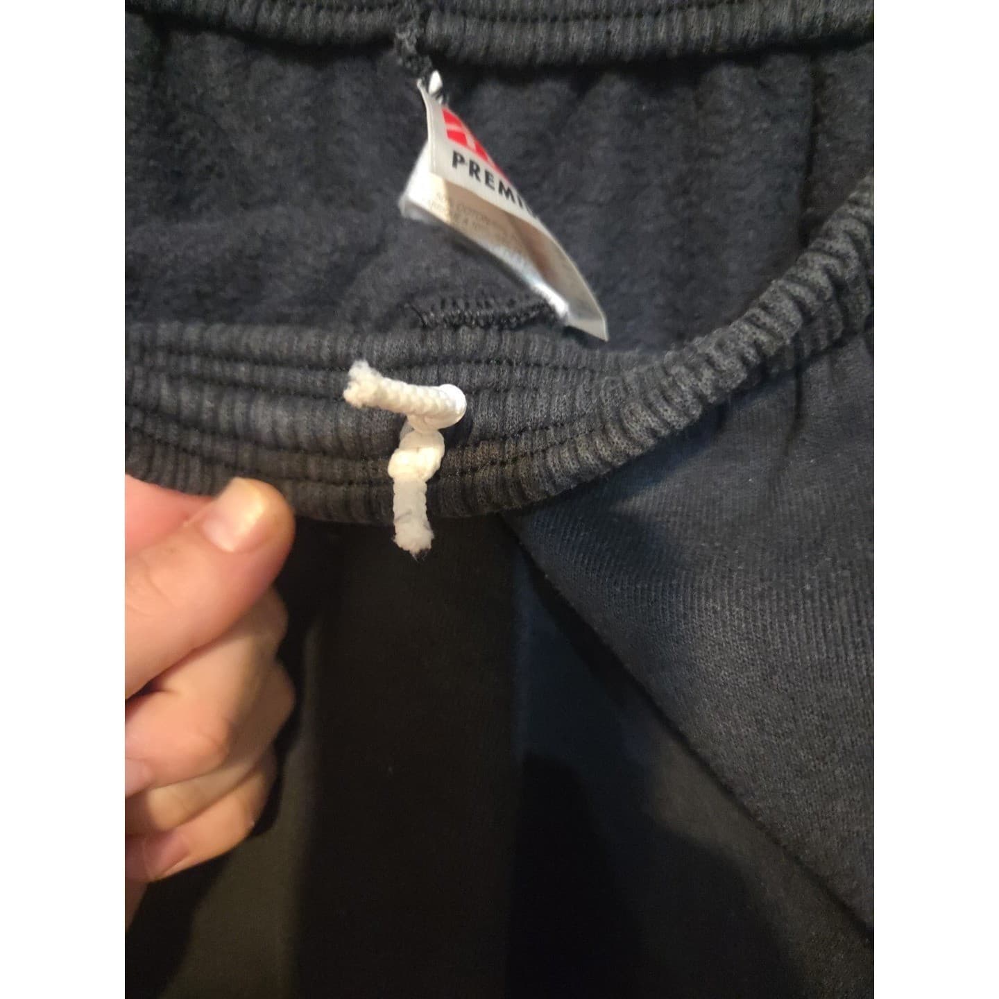 Hanes Premium Black Sweatpants, Men's Small Elastic Waist Drawstring Joggers - Thumbnail 7
