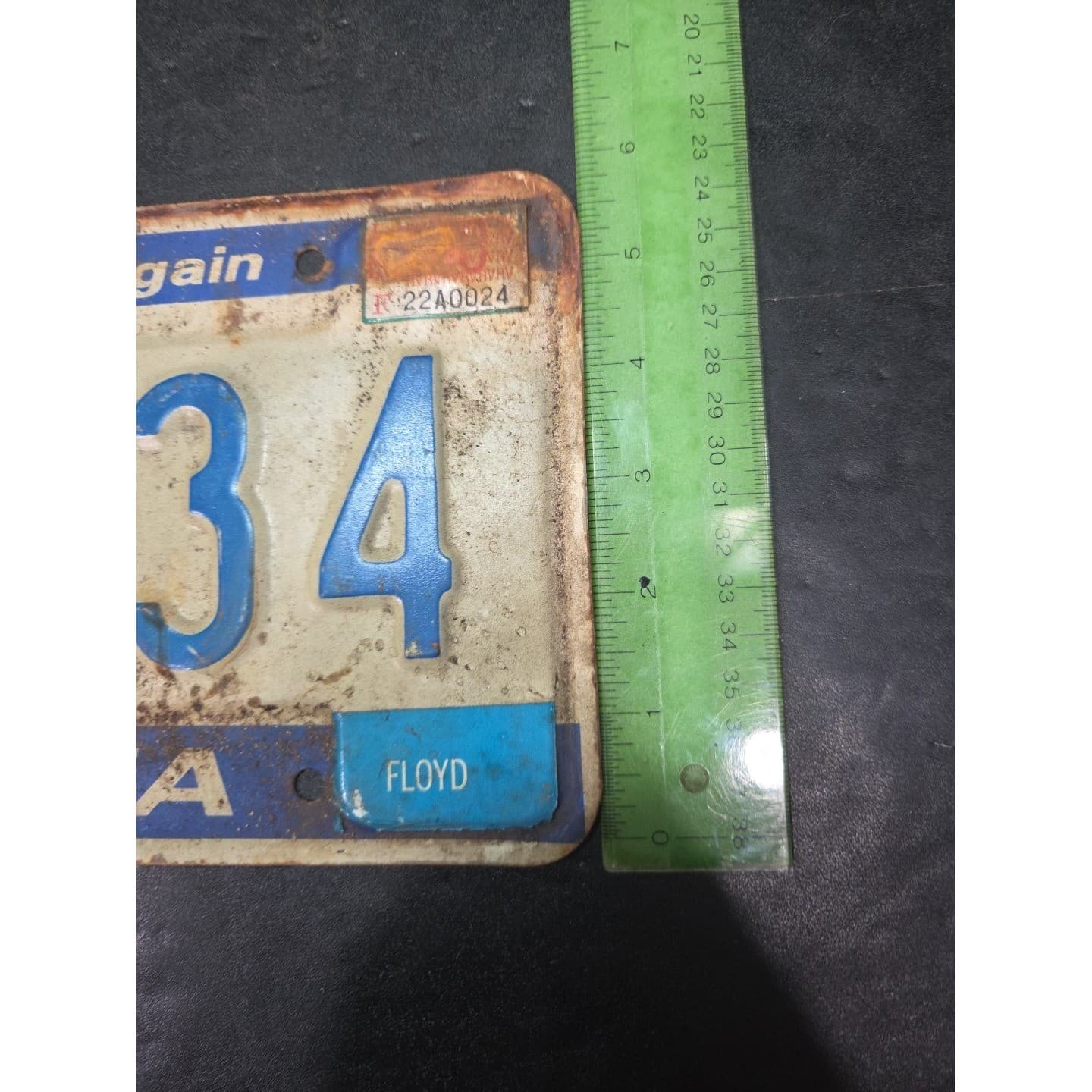 Indiana License Plate Floyd County Back Home Again RV 15834, Vintage Decor - Thumbnail 5