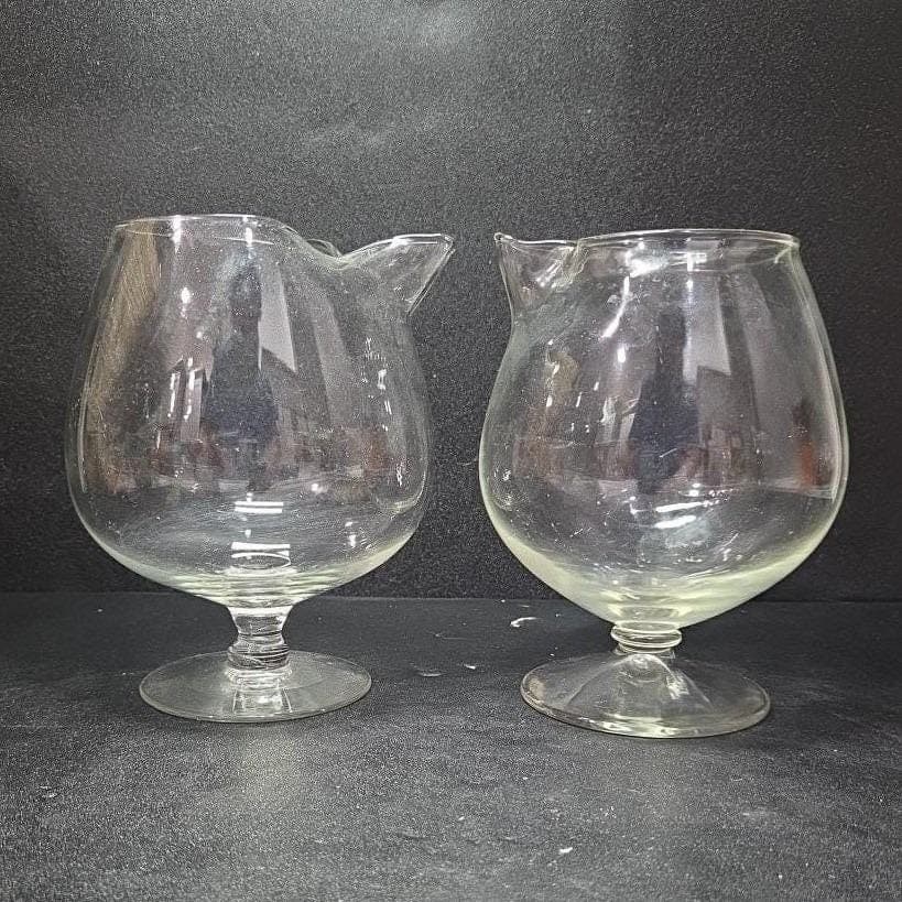 Cognac Large Clear Glasses, Set of 2, Pour Spout, Brandy Snifters, Barware - Thumbnail 9