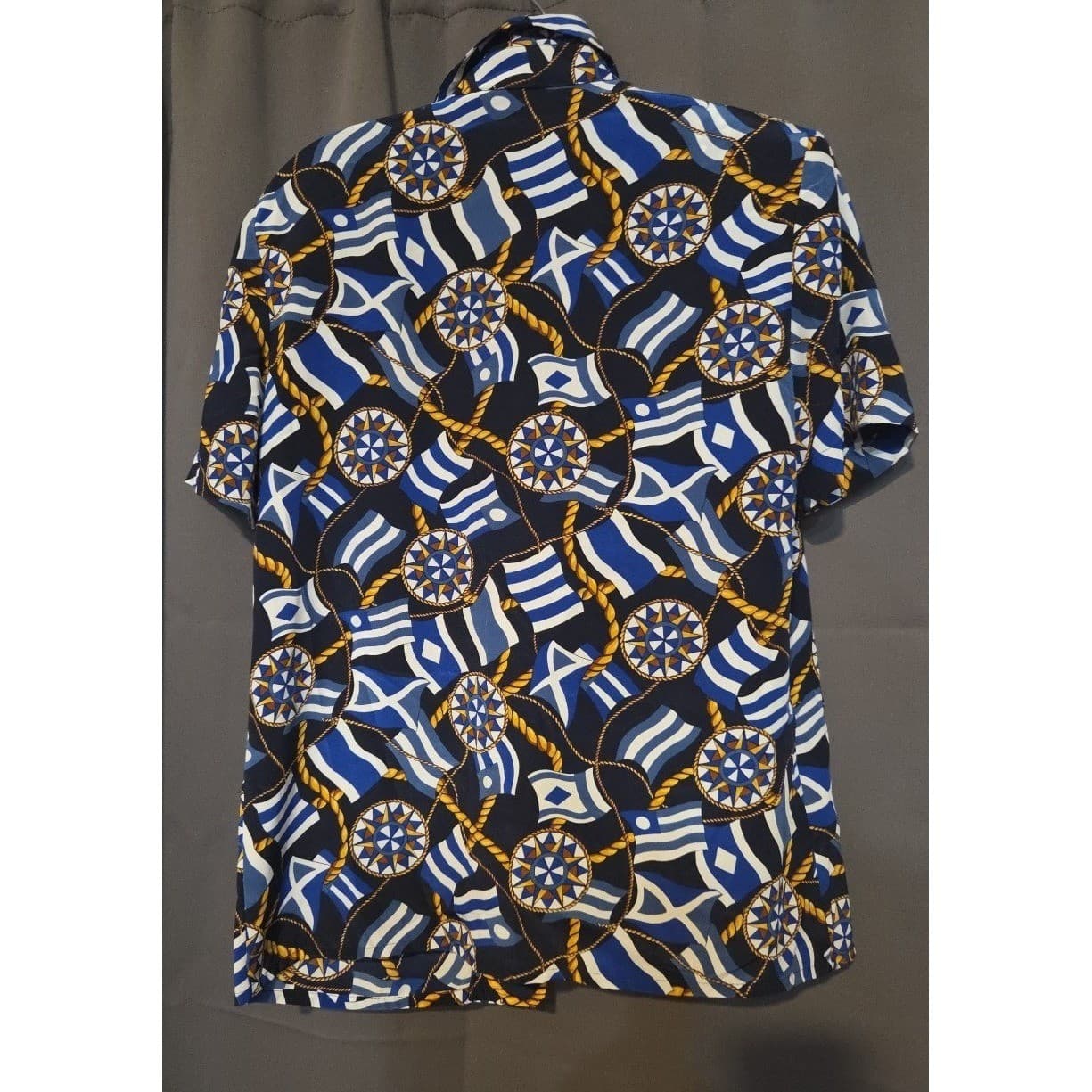 Kasper A.S.L. Blue Nautical Flag Compass Print Button Front, Woman's Size 4 Top - Thumbnail 4