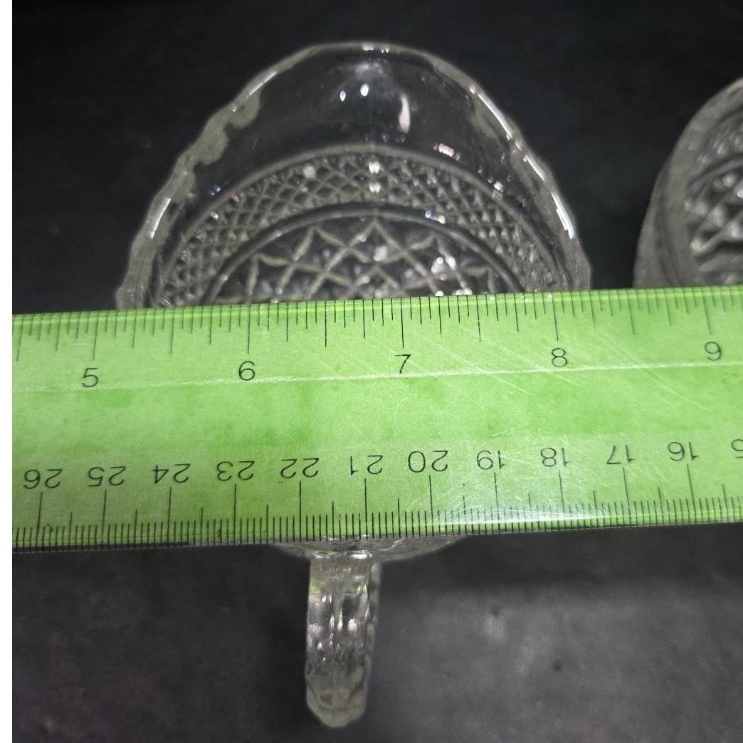 Anchor Hocking Wexford Creamer & Sugar Bowl, Vintage Clear Press Glass Tableware - Thumbnail 10