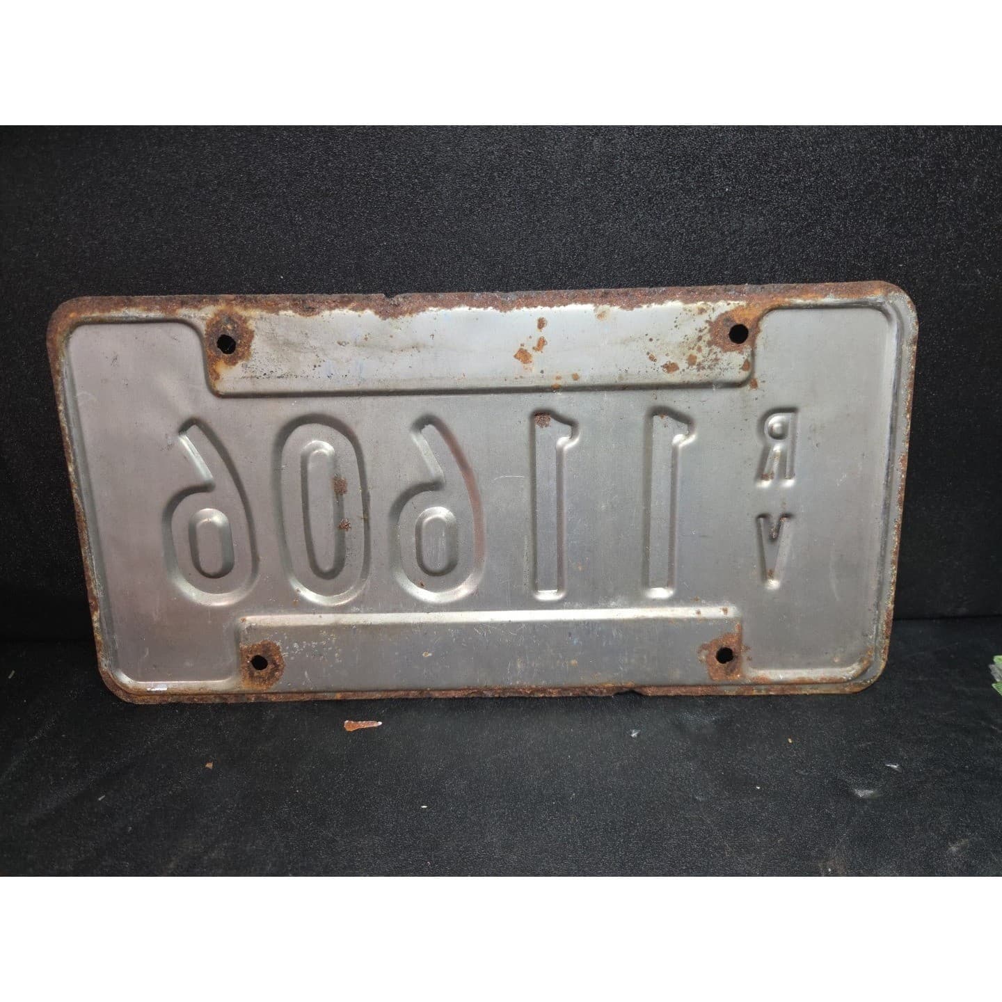 Indiana License Plate Hoosier Hospitality RV 11606, Vintage 1993, Rust Patina - Thumbnail 2