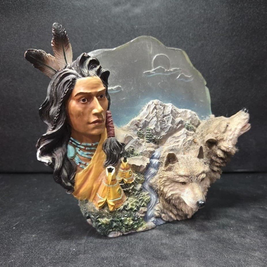 Hamilton Collection Tribal Guardians Figurine, Vintage Noble Heritage Sculpture - Thumbnail 3