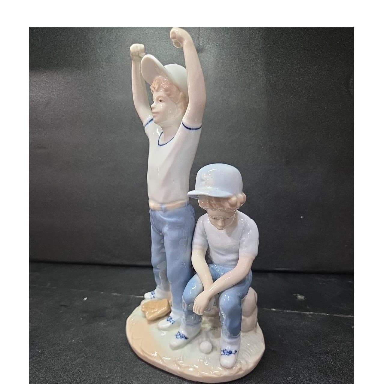 Paul Sebastian Boys Baseball Players Ceramic Figurine, Vtg Little League Statue - Thumbnail 3