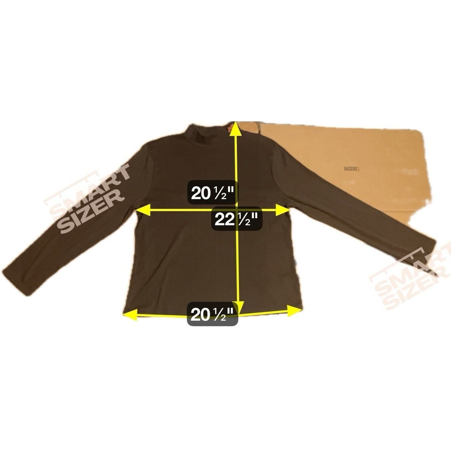 Allison Daley Mock Neck Brown Long Sleeve Top, Women's Small, Embroidered Leaf - Thumbnail 2