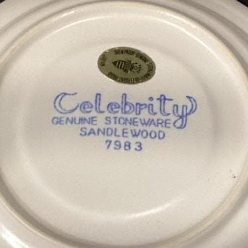 Sandalwood by Celebrity Saucers, Set of 2, Genuine Stoneware Japan, Mid-Century - Thumbnail 3