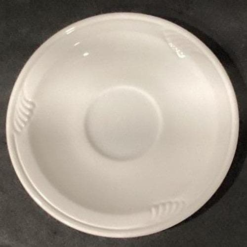 Corning Corelle Pyroceram Cordon Blanc White Embossed Swirl 4 TEA CUP Saucers - Thumbnail 5