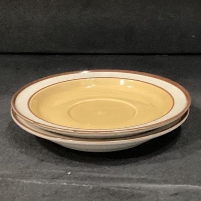 Sandalwood by Celebrity Saucers, Set of 2, Genuine Stoneware Japan, Mid-Century - Thumbnail 8