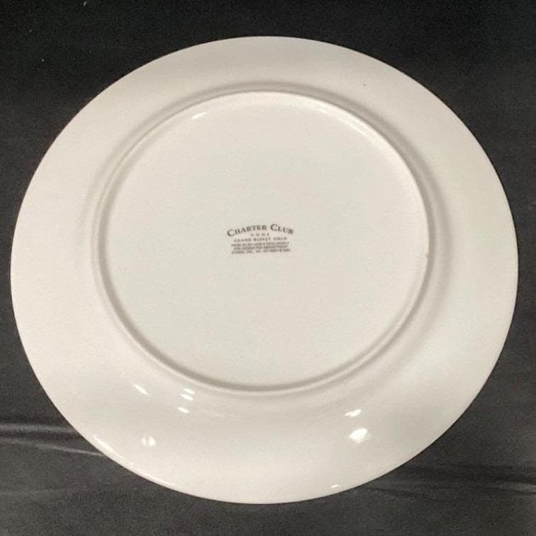 Charter Club Grand Buffet Gold Dinner Plates, Set of 2, White Porcelain Dining - Thumbnail 4