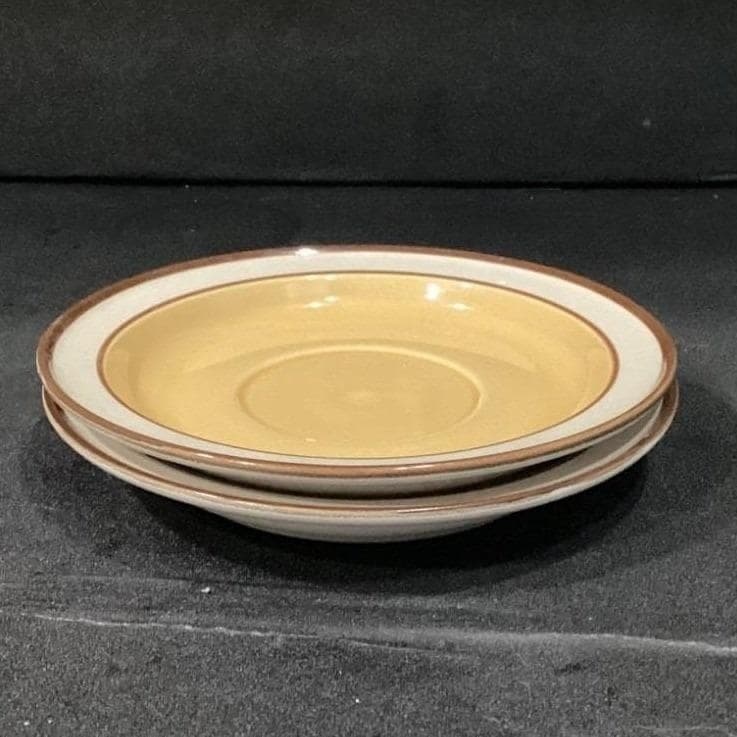 Sandalwood by Celebrity Saucers, Set of 2, Genuine Stoneware Japan, Mid-Century - Thumbnail 7