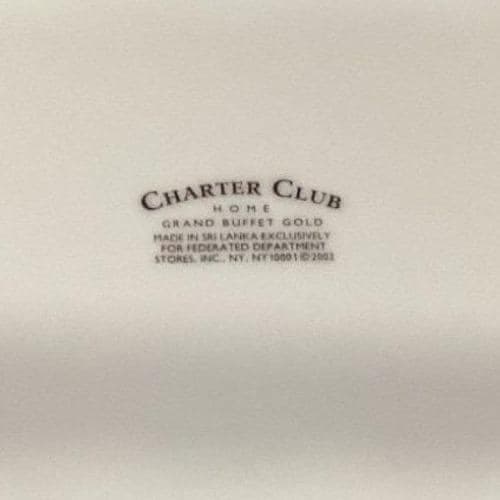 Charter Club Grand Buffet Gold Dinner Plates, Set of 2, White Porcelain Dining - Thumbnail 3