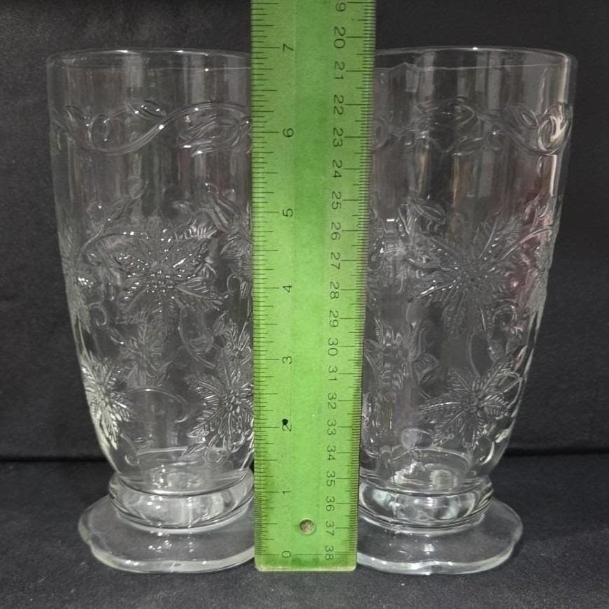 Princess House Fantasia Footed Glasses, Set of 2, Vintage Crystal Tumblers - Thumbnail 2