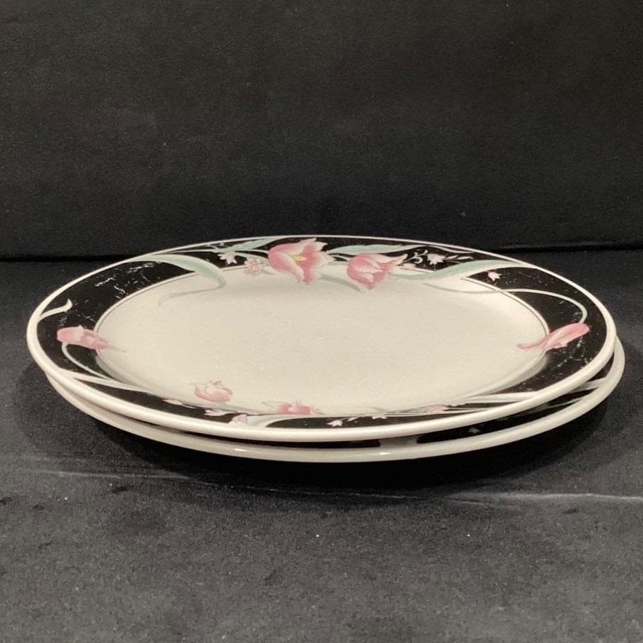 China Pearl Stoneware Serena Dinner Plates, Set of 2, Pink Tulips Dinnerware - Thumbnail 10