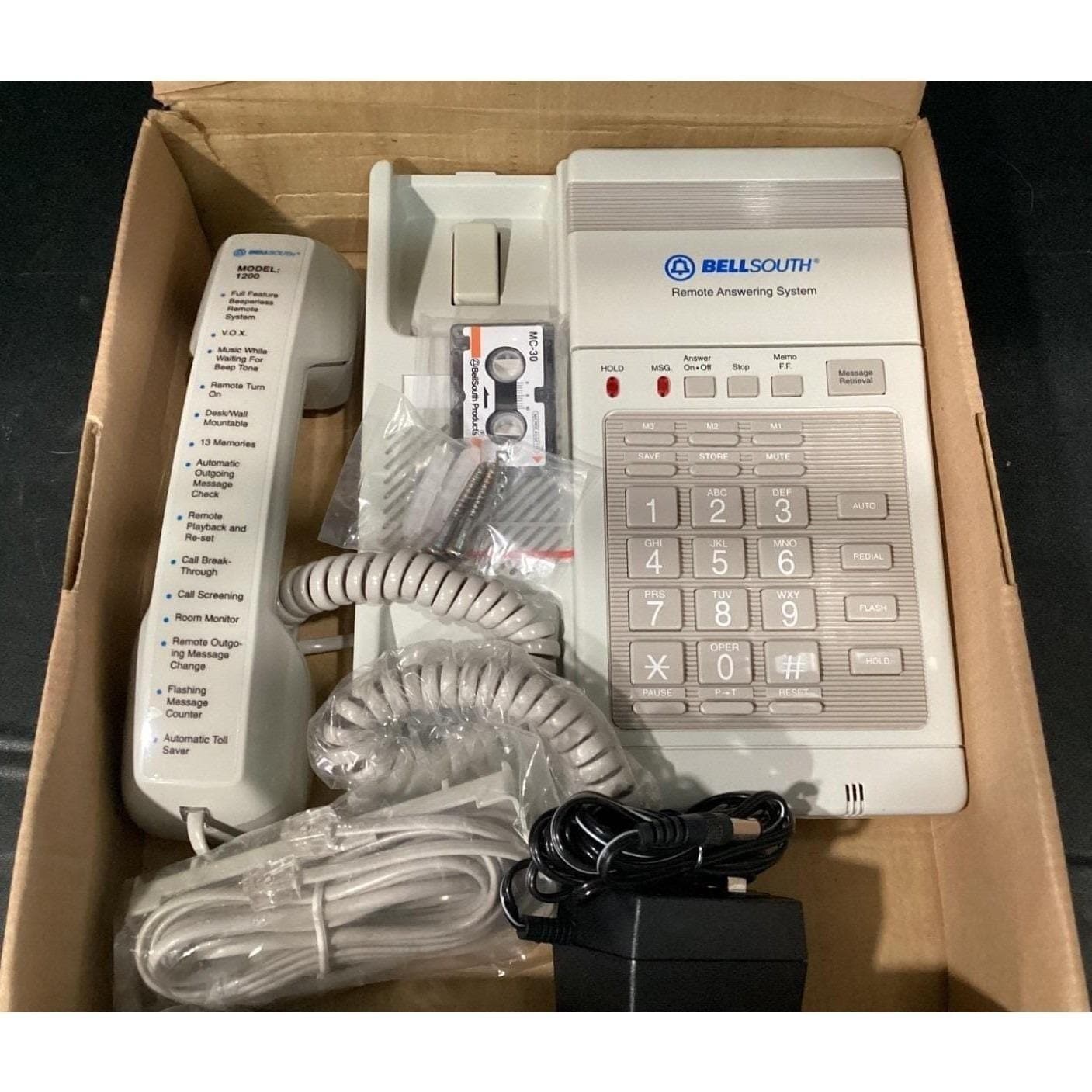 Bell South Bellsouth Telephone Answering System Model 1200, Vintage Open Box - Thumbnail 4