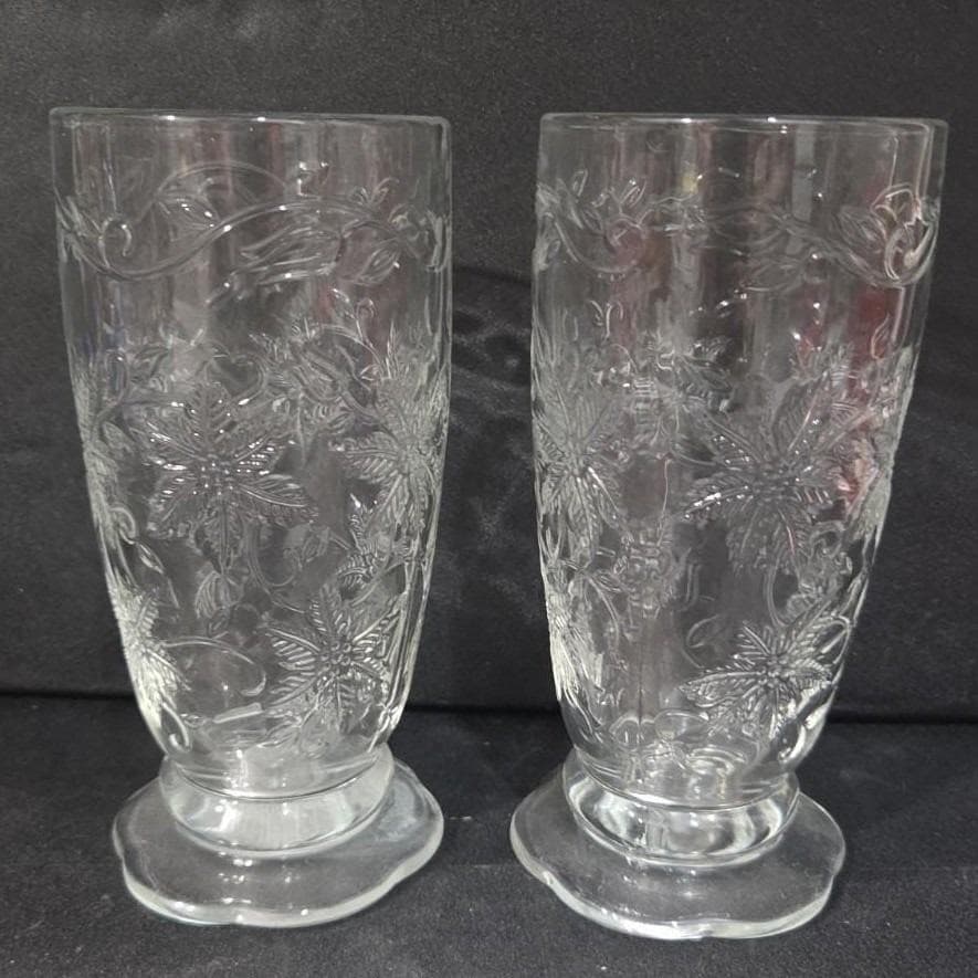 Princess House Fantasia Footed Glasses, Set of 2, Vintage Crystal Tumblers - Thumbnail 10