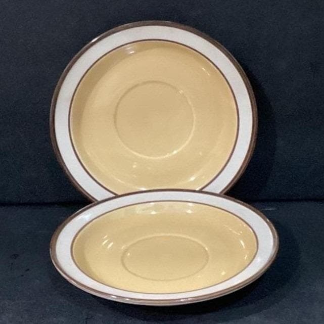 Sandalwood by Celebrity Saucers, Set of 2, Genuine Stoneware Japan, Mid-Century - Thumbnail 6