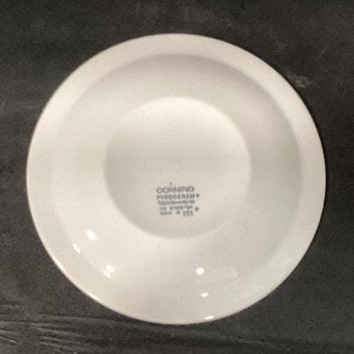 Corning Corelle Pyroceram Cordon Blanc White Embossed Swirl 4 TEA CUP Saucers - Thumbnail 4