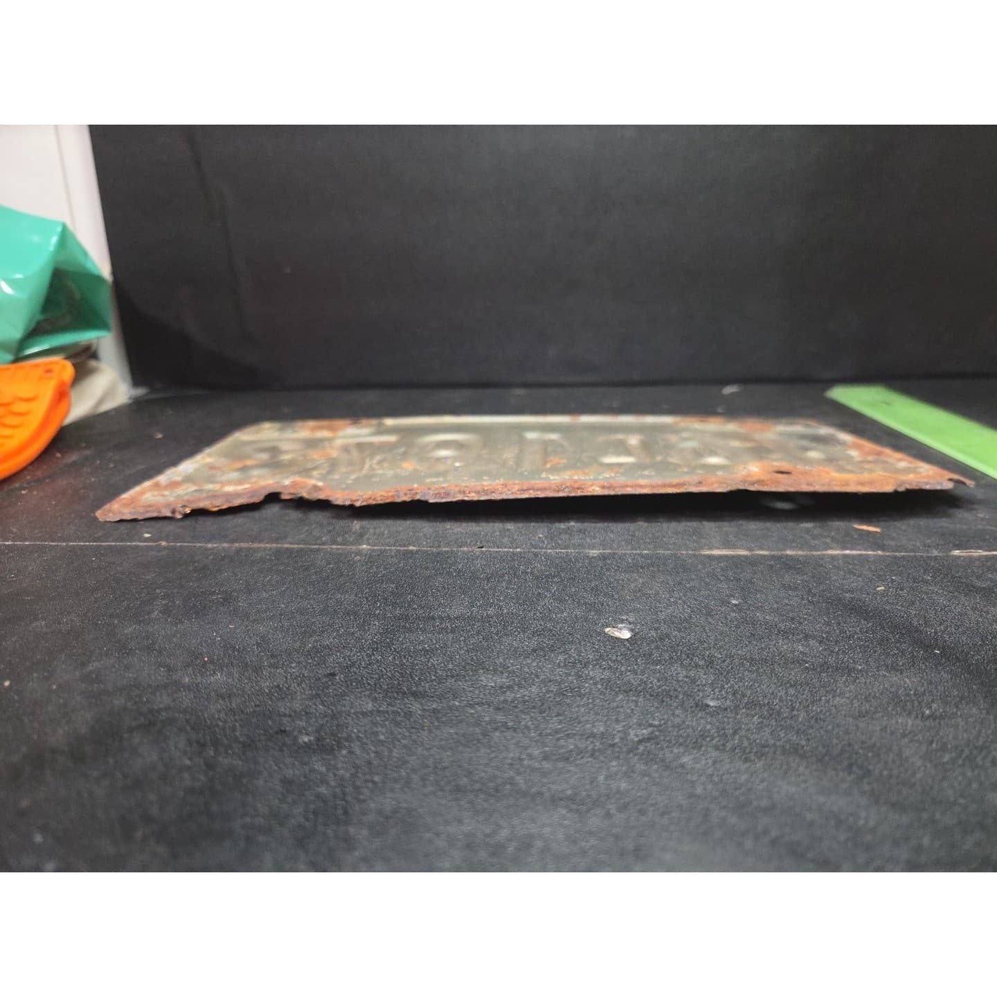 Indiana Wander License Plate 46L 1973, Rustic Metal Garage Decor, Vintage 1987 - Thumbnail 3
