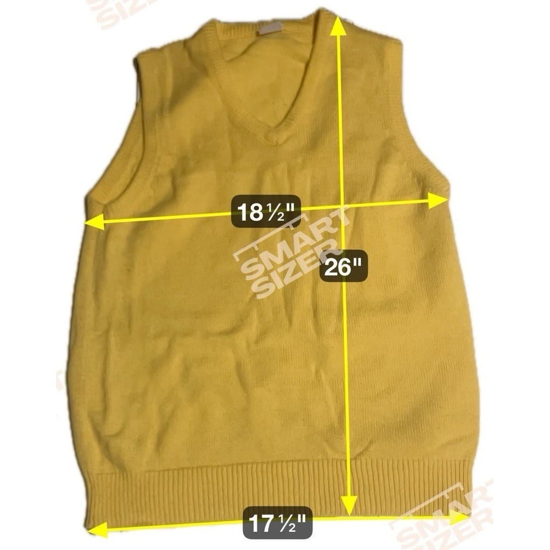 Montgomery Ward Yellow V-Neck Sweater Vest, Woman's XL, Vtg 100% Virgin Acrylic - Thumbnail 2