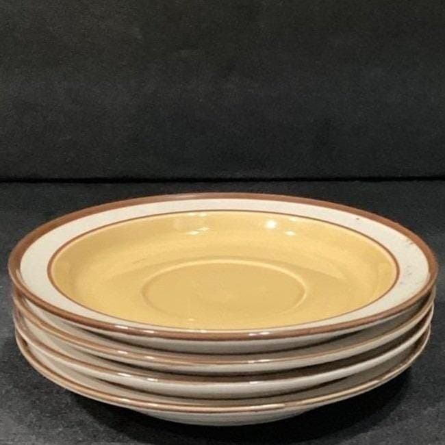 Sandalwood by Celebrity Saucers, Set of 4, Genuine Stoneware Japan, Mid-Century - Thumbnail 8