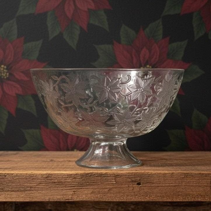 Princess House Fantasia Compote Pedestal Bowl #574, Vintage Etched Serving Dish