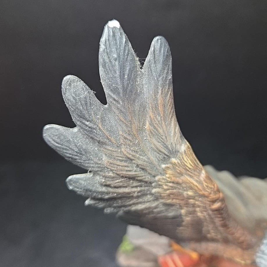 Native American Inspired Warrior & Eagle Figurine, Handcrafted Ceramic Sculpture - Thumbnail 10