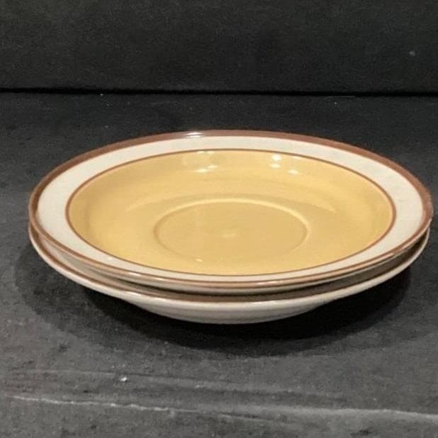 Sandalwood by Celebrity Saucers, Set of 2, Genuine Stoneware Japan, Mid-Century - Thumbnail 9