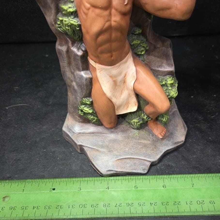 Native American Inspired Warrior & Eagle Figurine, Handcrafted Ceramic Sculpture - Thumbnail 9