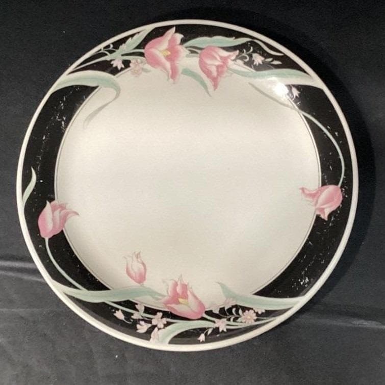 China Pearl Stoneware Serena Dinner Plates, Set of 2, Pink Tulips Dinnerware - Thumbnail 5