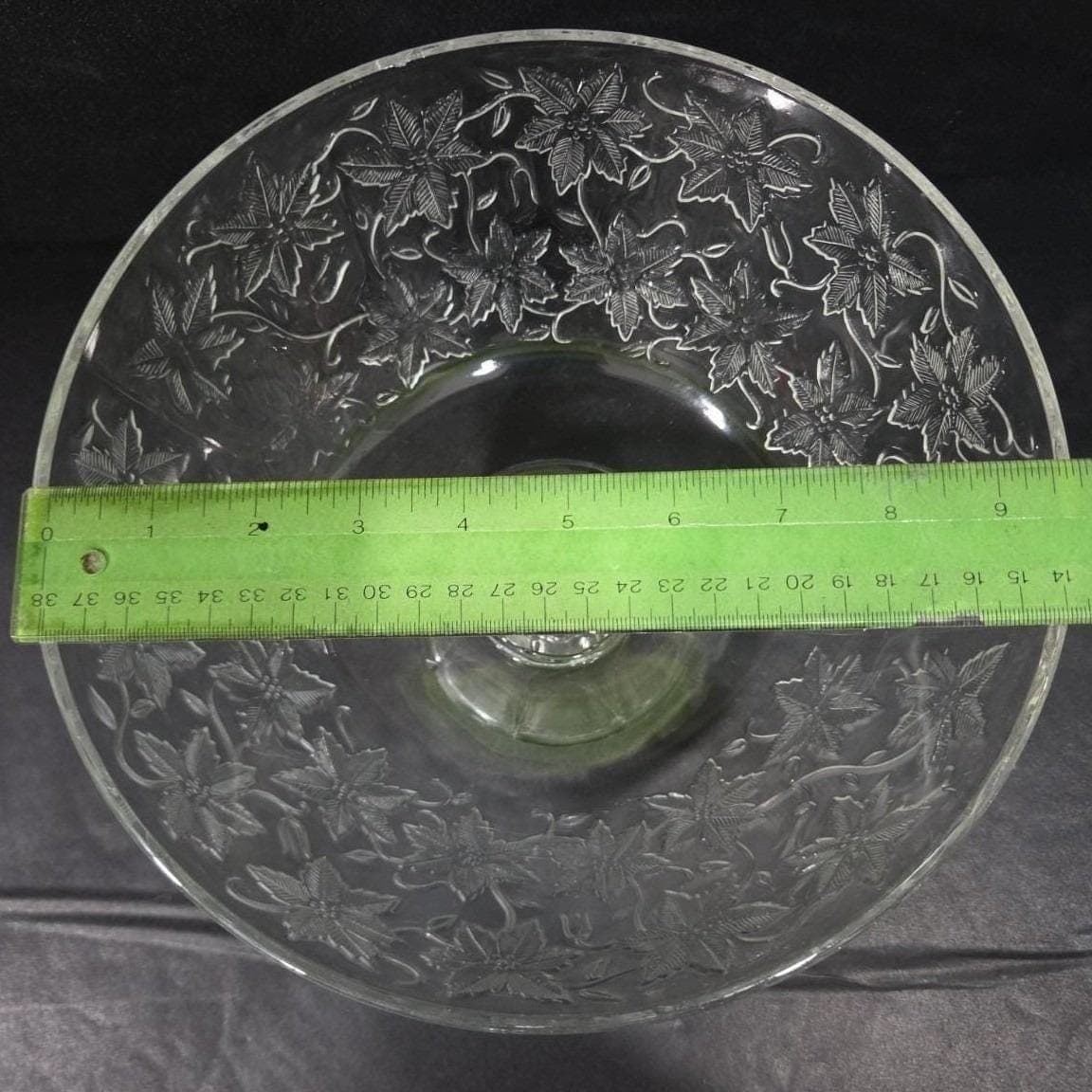 Princess House Fantasia Compote Pedestal Bowl #574, Vintage Etched Serving Dish - Thumbnail 2