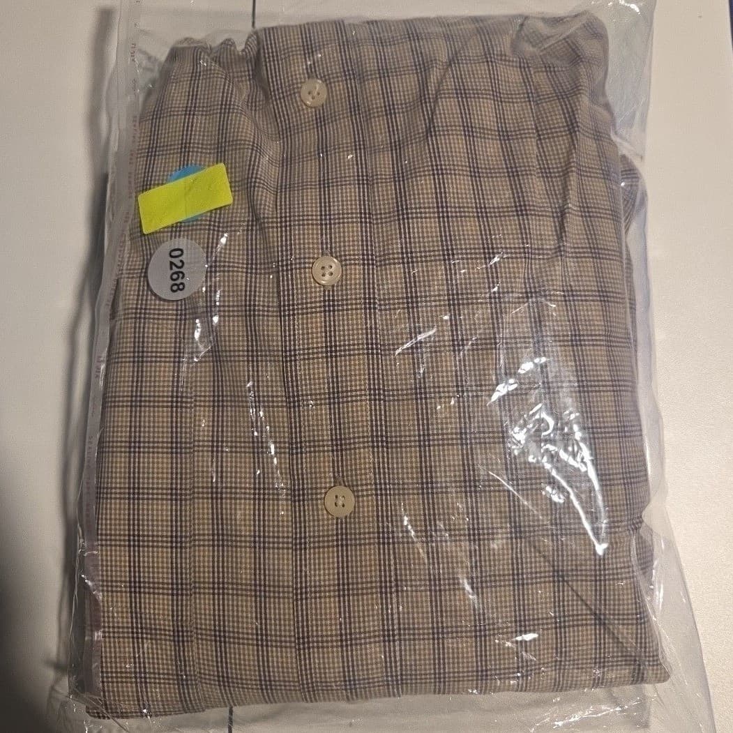 Gant Classic Poplin Button Down Shirt, Tan Blue Check Long Sleeve, Men's Large - Thumbnail 10