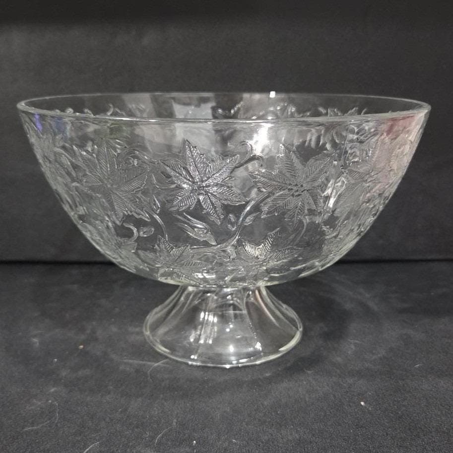 Princess House Fantasia Compote Pedestal Bowl #574, Vintage Etched Serving Dish - Thumbnail 11