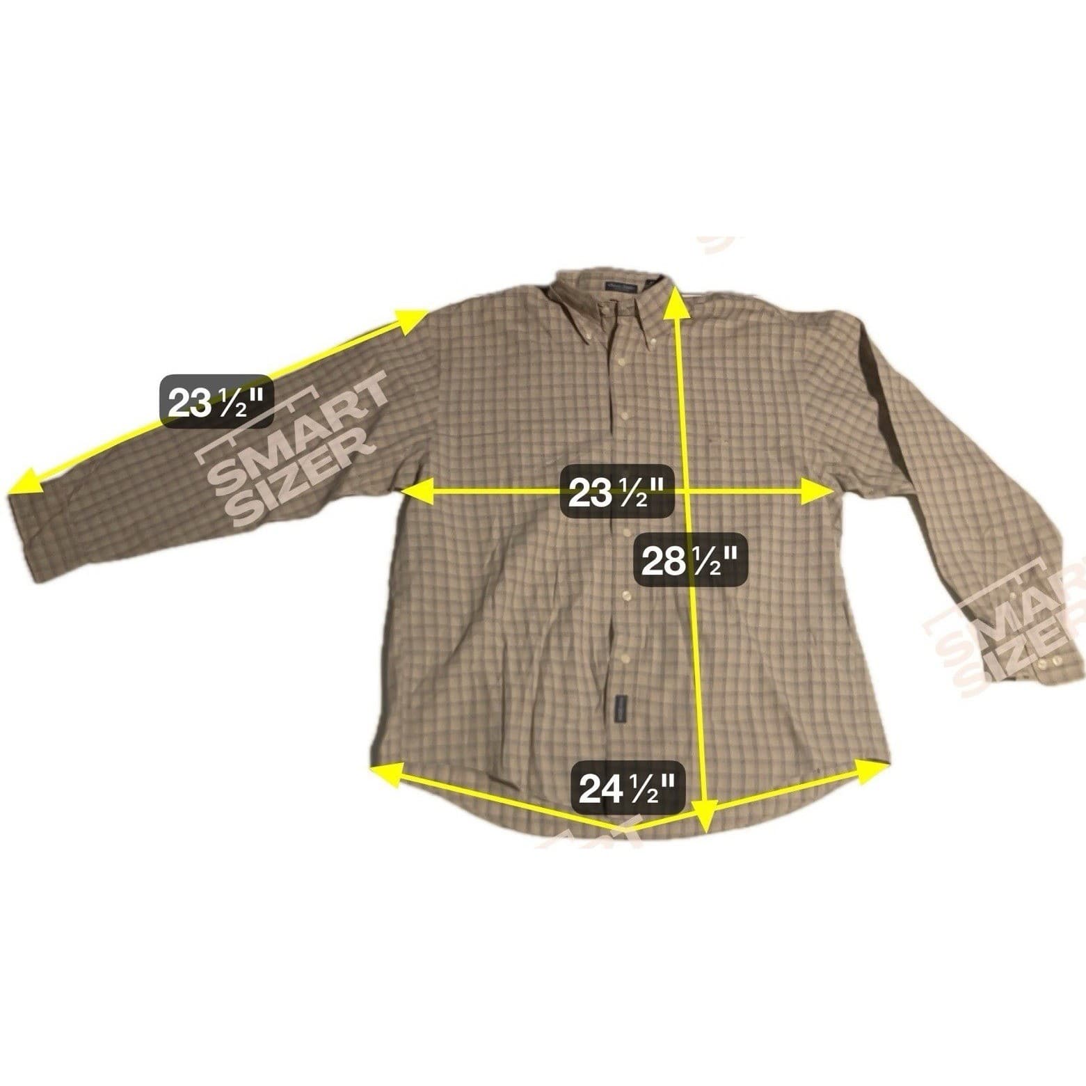 Gant Classic Poplin Button Down Shirt, Tan Blue Check Long Sleeve, Men's Large - Thumbnail 2