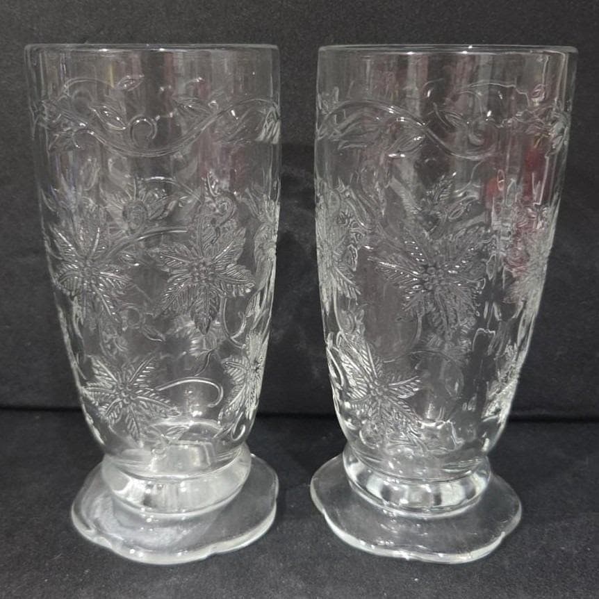 Princess House Fantasia Footed Glasses, Set of 2, Vintage Crystal Tumblers - Thumbnail 8