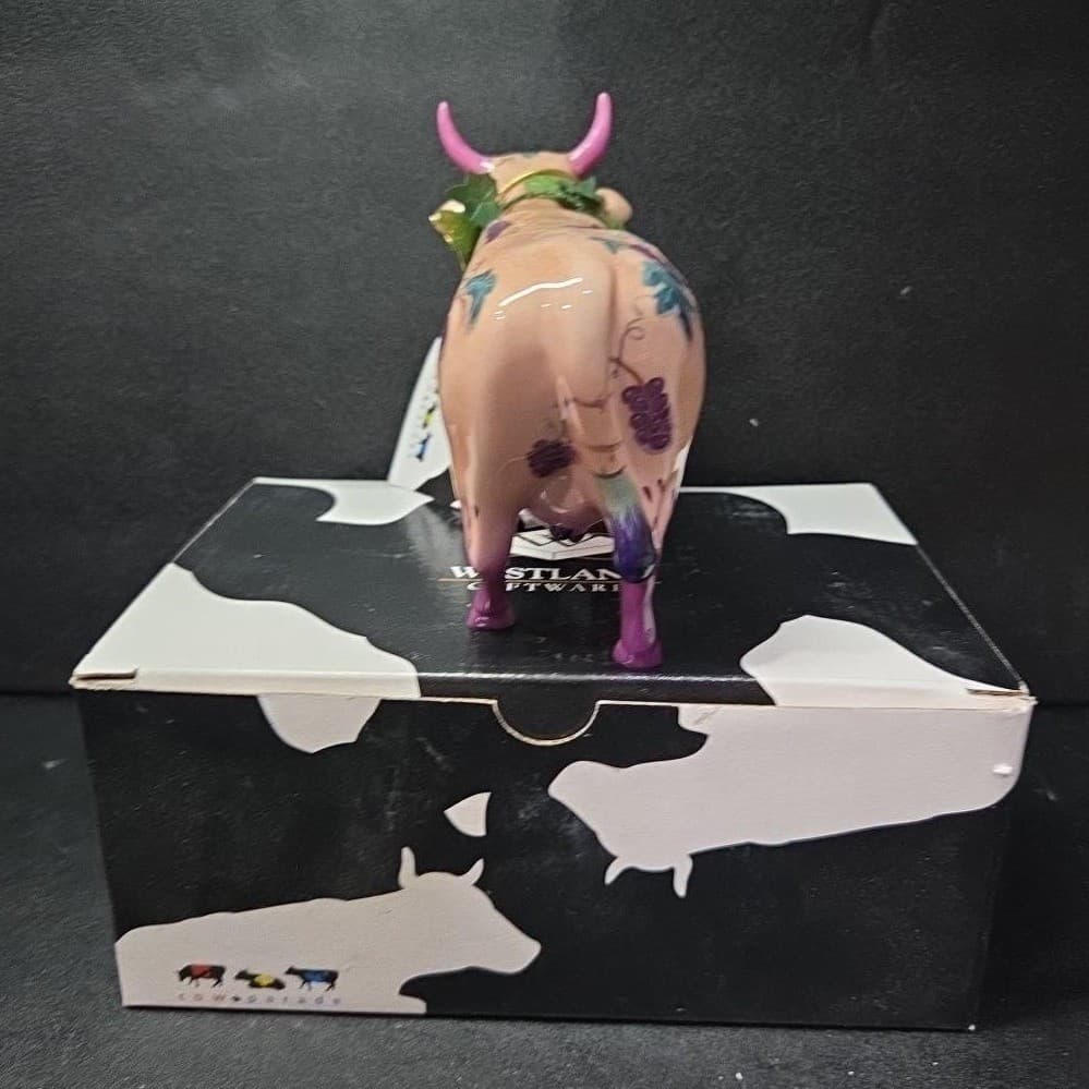 Cow Parade Fine Wine Bovine Figurine, Westland Giftware, #7324, Box and tag - Thumbnail 6