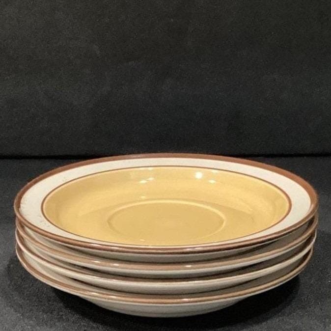 Sandalwood by Celebrity Saucers, Set of 4, Genuine Stoneware Japan, Mid-Century - Thumbnail 10
