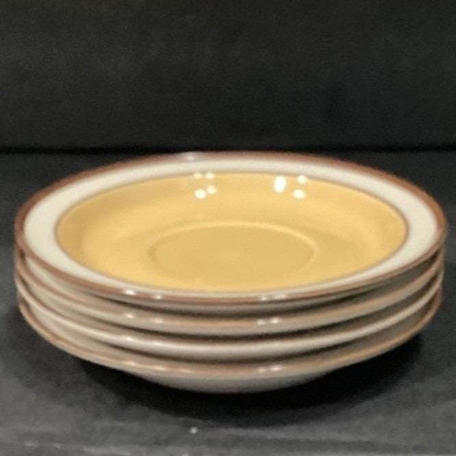 Sandalwood by Celebrity Saucers, Set of 4, Genuine Stoneware Japan, Mid-Century - Thumbnail 7