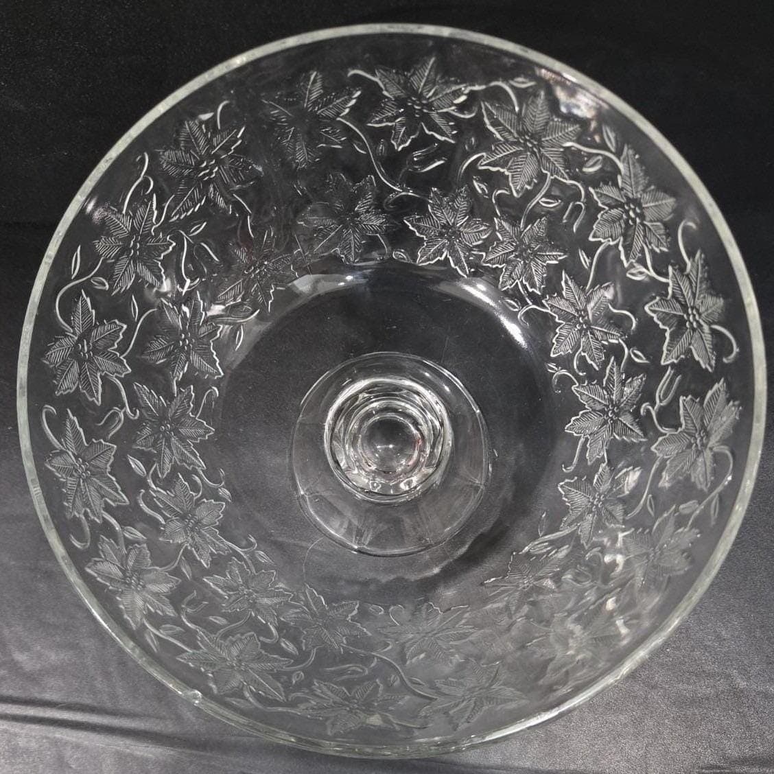 Princess House Fantasia Compote Pedestal Bowl #574, Vintage Etched Serving Dish - Thumbnail 4