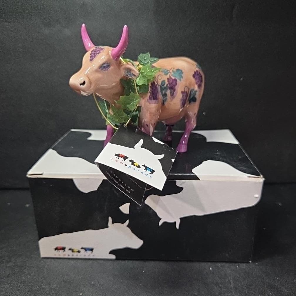 Cow Parade Fine Wine Bovine Figurine, Westland Giftware, #7324, Box and tag - Thumbnail 2