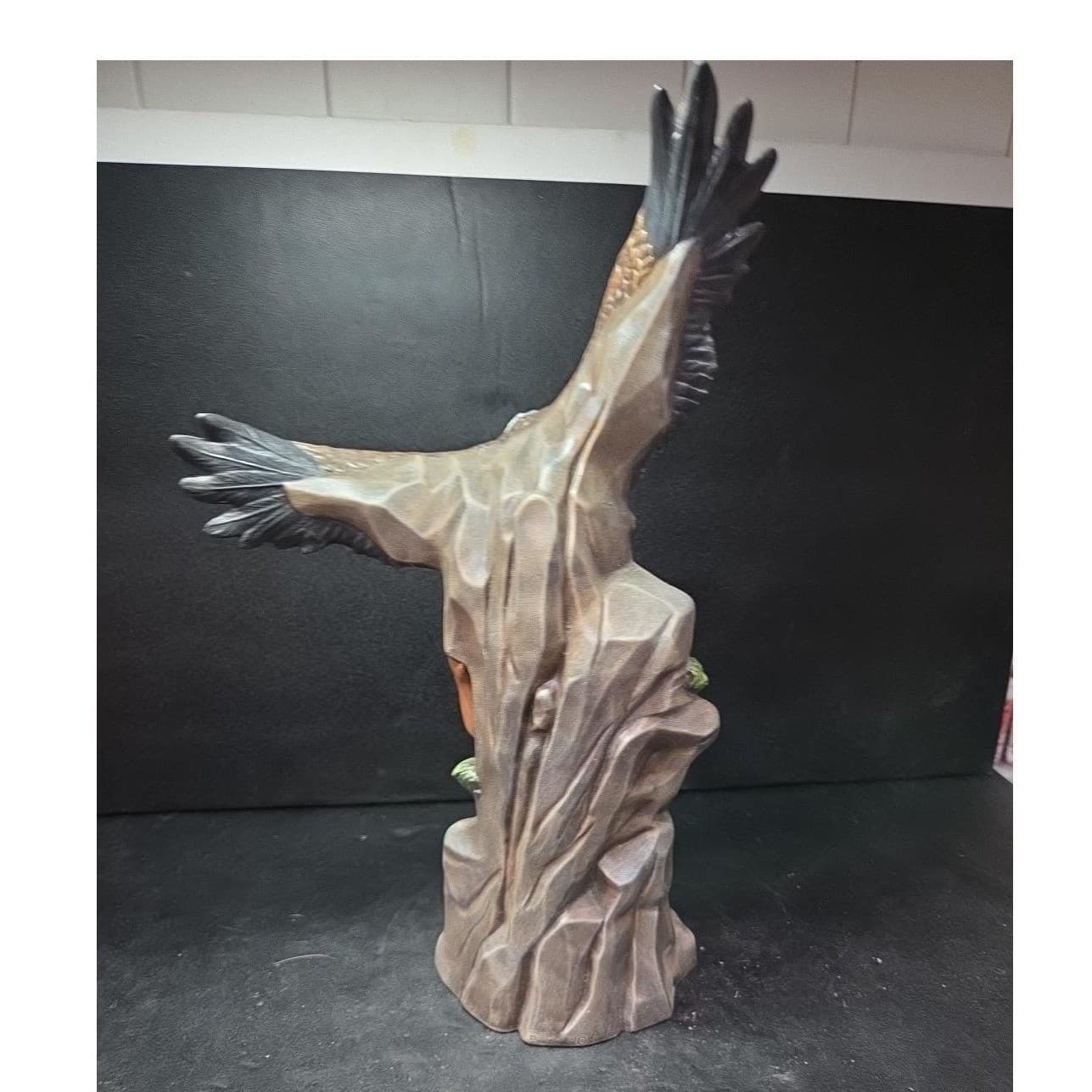 Native American Inspired Warrior & Eagle Figurine, Handcrafted Ceramic Sculpture - Thumbnail 5